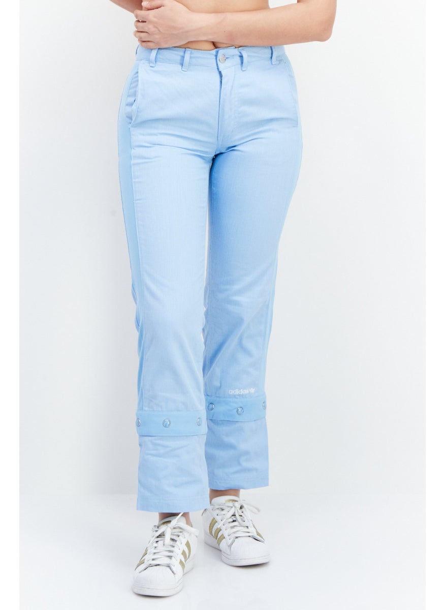 Women Loose Fit Textured Outdoor Track Pants, Light Blue