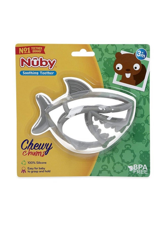 Chewy Chums All Silicone Soothing Teether, Shark - 3M+