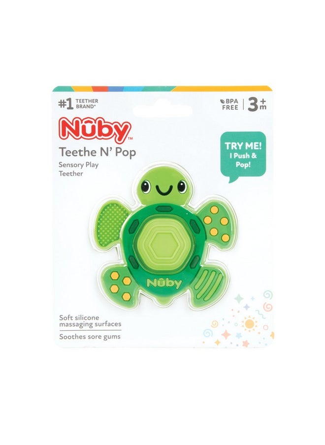 Teethe N' Pop Sensory Play Teether - Baby Teething Toy - 3+ Months - Turtle