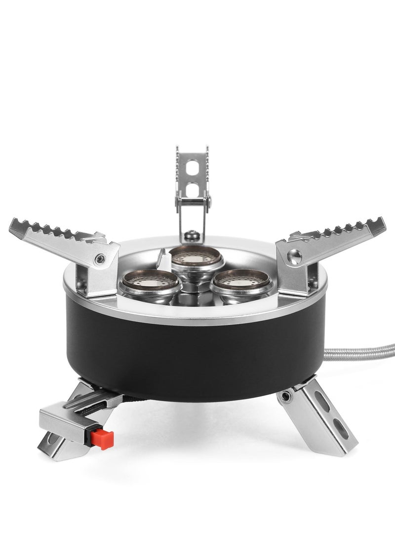 8800W Camping Gas Stove Folding 3 Burners Piezo Ignition Backpacking Stove Outdoor Cooking Stove