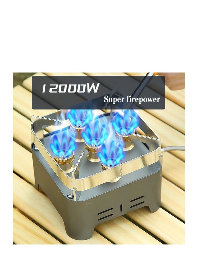 Camping Family Camping Stove 5 Burners 120000W CM-38490 - Gray