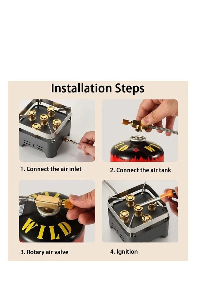 Camping Family Camping Stove 5 Burners 120000W CM-38490 - Gray