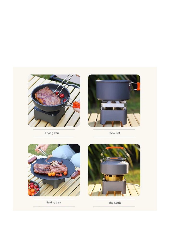 Camping Family Camping Stove 5 Burners 120000W CM-38490 - Gray