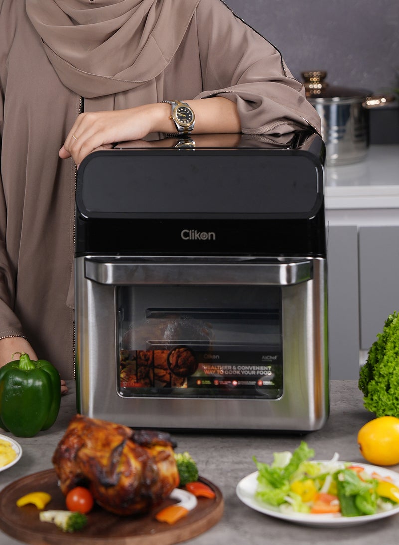 Air Fryer Oven, 1700W, With 12L Capacity, Rapid Air Convection Technology, Digital Temperature Control, 60-Minute Timer, Multi Functional Modes, Dishwasher Safe 12 L 1700 W CK359 Black/Silver