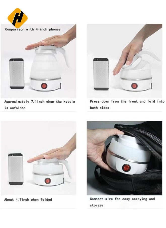 Travel Foldable Silicon Water Heater Jug Collapsible Mini Portable Electric Kettle (Blue)