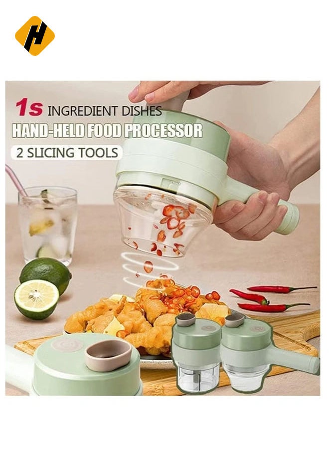 Electric Vegetable Cutter Set,Gatling Vegetable Chopper Mini Wireless Food Processor,Garlic Chili Onion Celery Ginger Meat Garlic Chopper with Brush