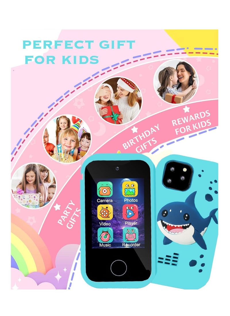 Kids Smart Phone Toys for Girls Ages 3-7 with Dual Camera - Toddler Phone Toys with Learning Games, Travel Toys with MP3 Music Player for Birthday Gifts for 3 4 5 6 7 Year Old Kids - Pink