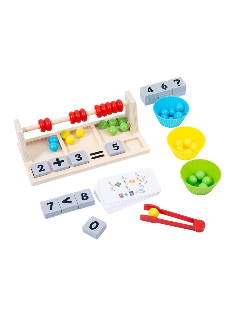 Wooden Math Educational Abacus Toy - Colorful Bead Sorting Game for Toddlers & Preschoolers, Montessori Learning Toy for Counting, Math Skills, and Early STEM Education