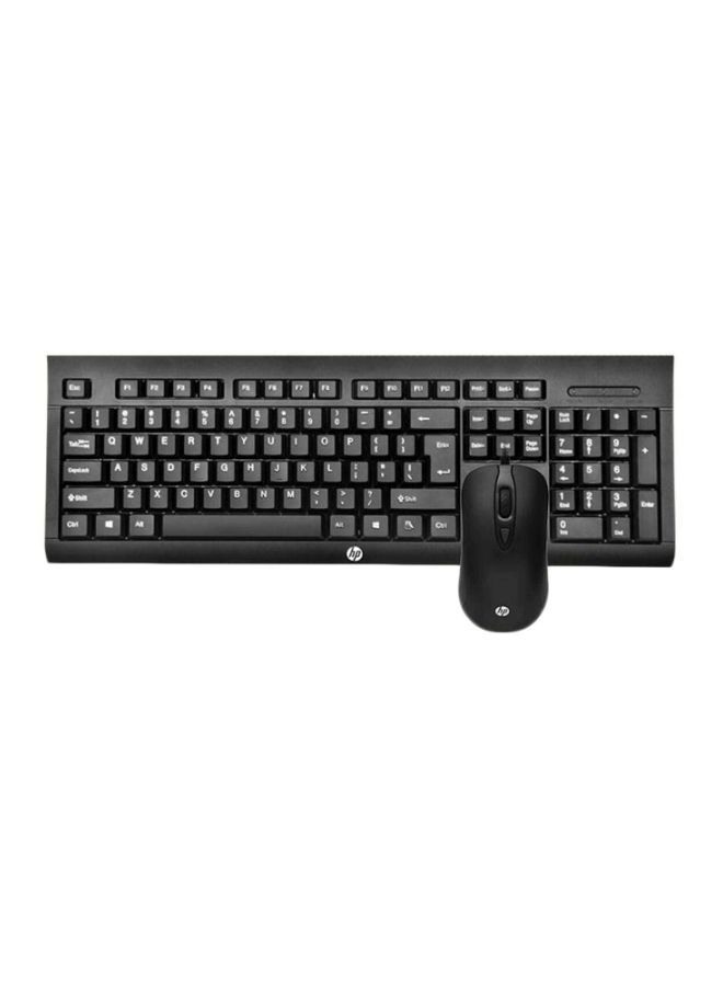 KM100 Gaming Wired Keyboard and Mouse, 104 Keys, 8x RED Replaceable Keys, Water-Proof Design, Infrared Optical Tracking, Up to 1600 DPI, 1.5m Cable Length, English Layout | 1QW64AA#UUF-ENG Black