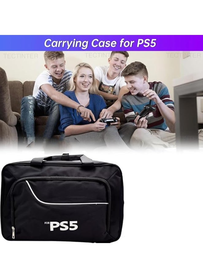 Travel Storage Cross Bag For PS5, - Luxury Waterproof Shoulder Bag For Playstation 5, Console & Accessories Storage Organizer (Black)