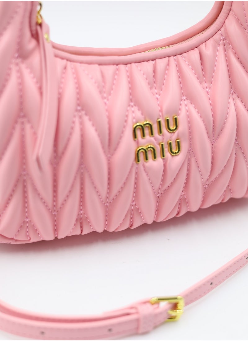 MIU Wander nappa leather hobo Shoulder Bag