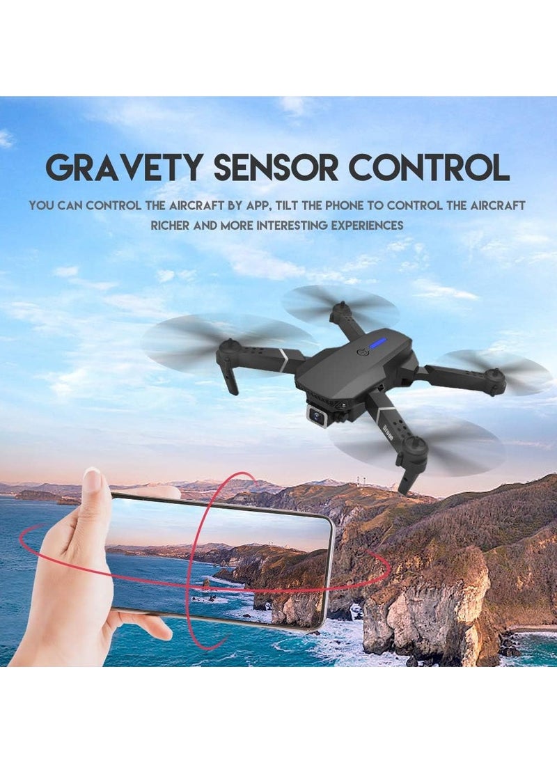 LS-E525 WiFi FPV 4K Camera Drone Headless Mode Dual Camera Drone 3 Batterires Black Suitable for Beginners and Kids