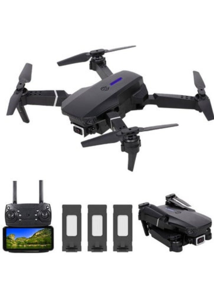 LS-E525 WiFi FPV 4K Camera Drone Headless Mode Dual Camera Drone 3 Batterires Black Suitable for Beginners and Kids