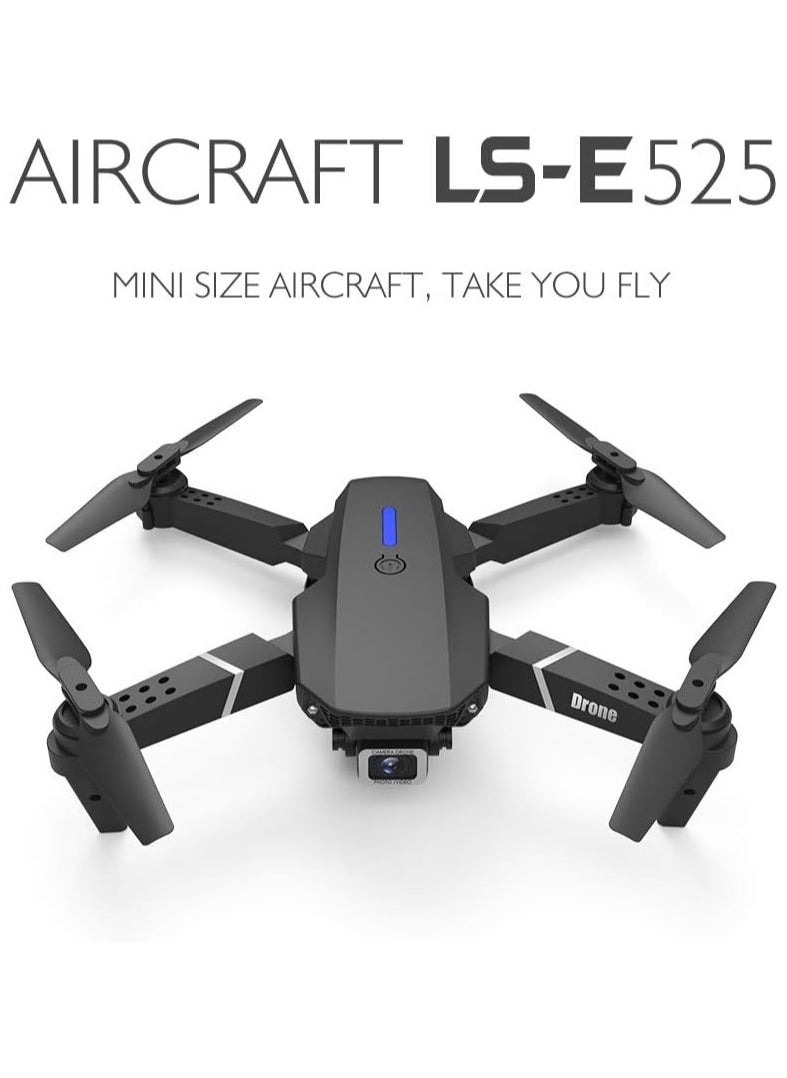 LS-E525 WiFi FPV 4K Camera Drone Headless Mode Dual Camera Drone 3 Batterires Black Suitable for Beginners and Kids