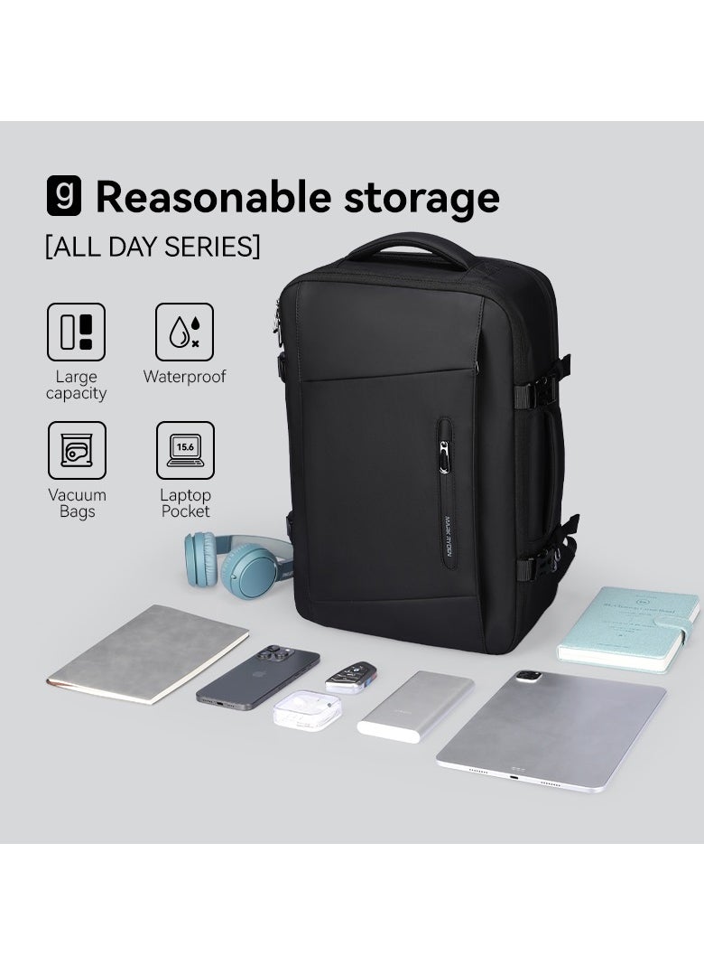Mark Ryden 9299YKK Vacuum Compression Backpack With Air Pumb Device, Waterproof Oxford Fabric, 15.6-Inch Laptop, Multi-Storage, Wet/Dry Separation