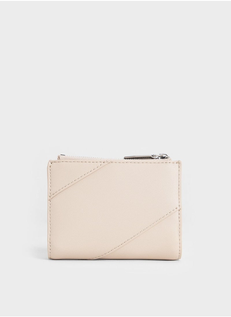 CHARLES & KEITH Trin Stitch-Trim Wallet - Oat