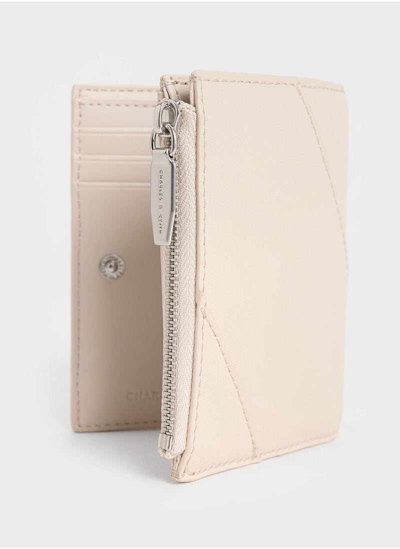 CHARLES & KEITH Trin Stitch-Trim Wallet - Oat