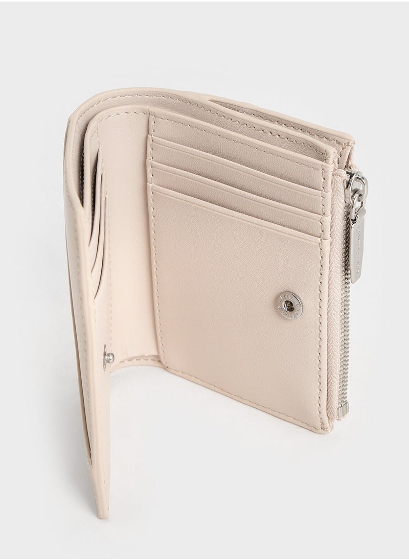 CHARLES & KEITH Trin Stitch-Trim Wallet - Oat