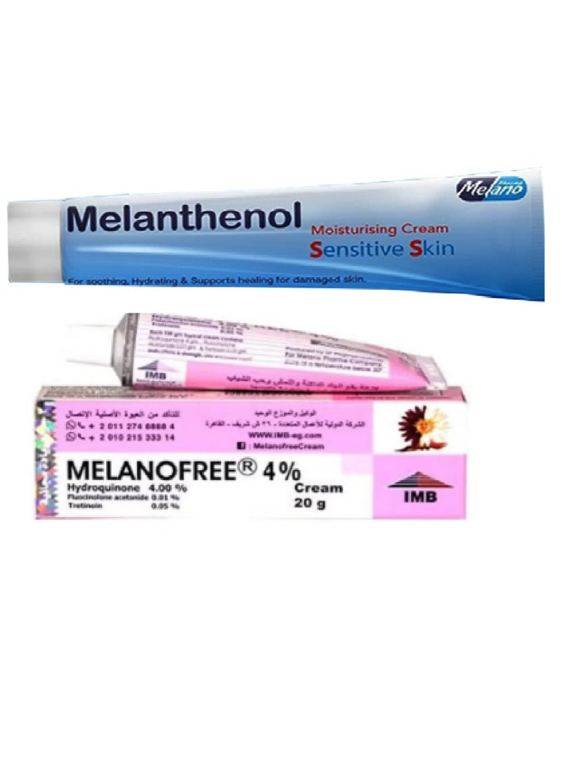 Melanofree 4% Cream 20 g And Melanthenol Cream Sensitive Skin 30 g