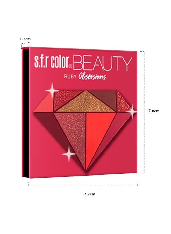 Beauty Ruby-9 Colors Matte Shimmer Glitter Multi Reflective Shades Ultra Pigmented Makeup Eye Shadow Powder Waterproof Eye Shadow