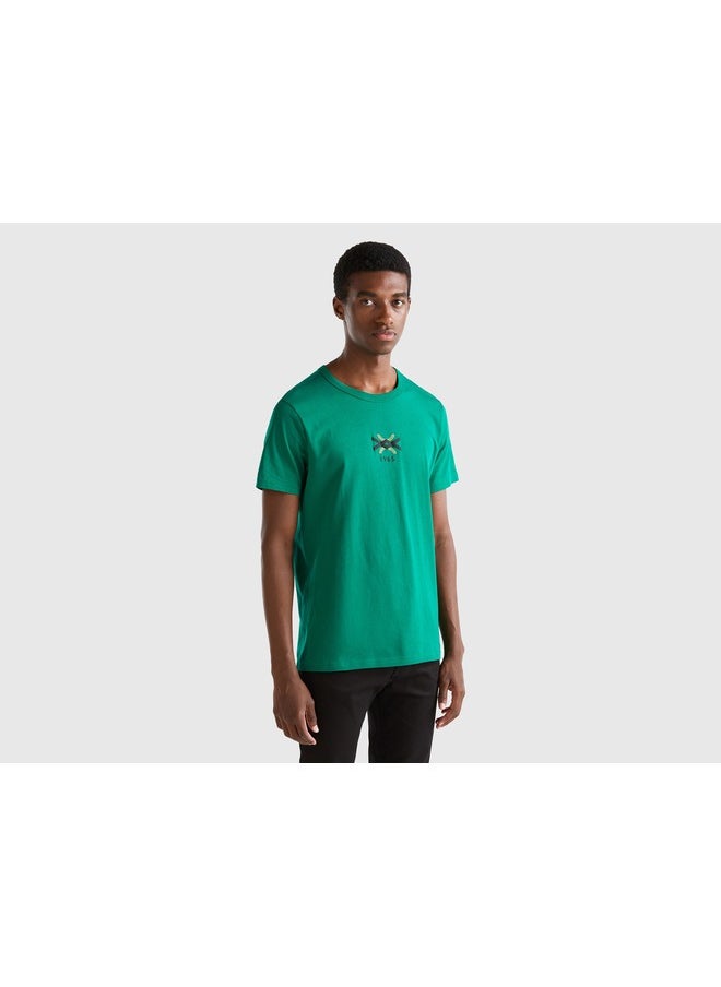 T-Shirt In Organic Cotton With Logo Print