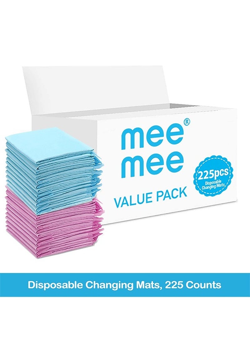 Disposable Changing Mats, 225 Counts, Soft Waterproof Mat, Portable Leak Proof Changing Mat, New Mom Leak-Proof Under pad, Mattress Table Protector Pad