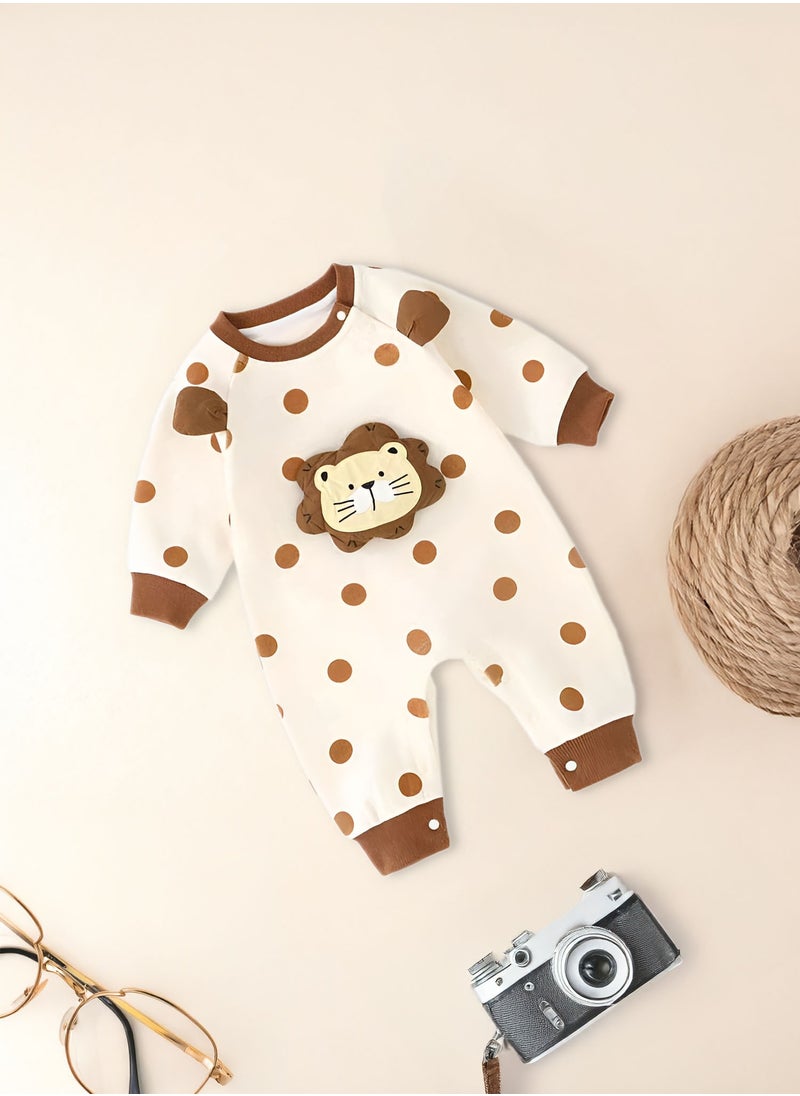 Newborn Baby Lion Themed Baby Gift Set for Boys & Girls 0-3 Months with Jumpsuit, Romper, Chewing Toy and Storage Suitcase