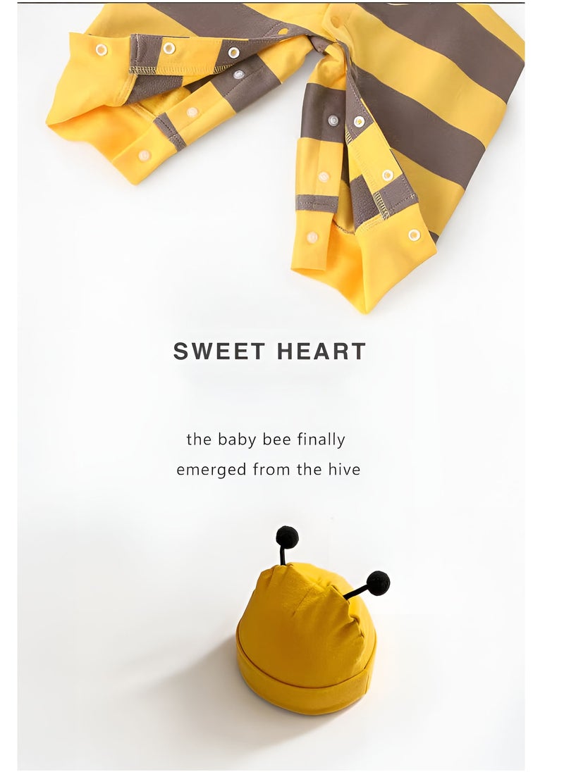 Newborn Baby Bee-Themed Baby Gift Set for 0-3 Months with Jumpsuits, Romper, Bee Doll & Keepsake Suitcase for Bays and Girls