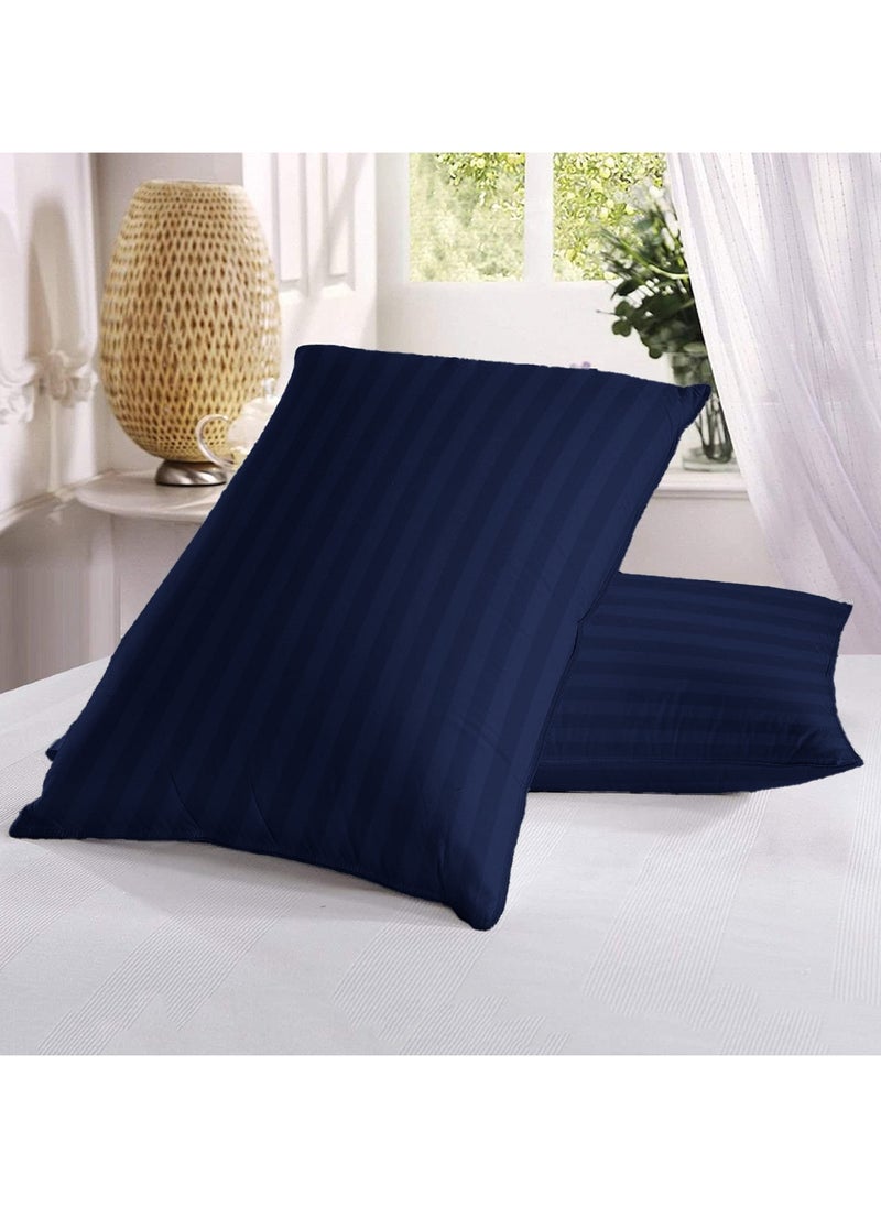 3-piece Bedding Set Includes 2 Premium Bed Pillows & 1 Full-Body Pillow for Adults, Breathable & Ideal for Side Sleepers with Polyester Filling & Soft Cotton Cover, in Navy Blue Color