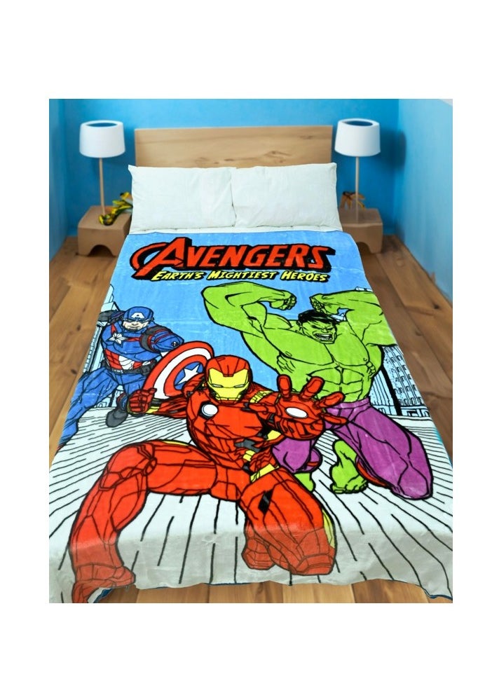 Avengers Raschel Blanket - 160 x 220 cm, 100% Polyester, 2200 grams