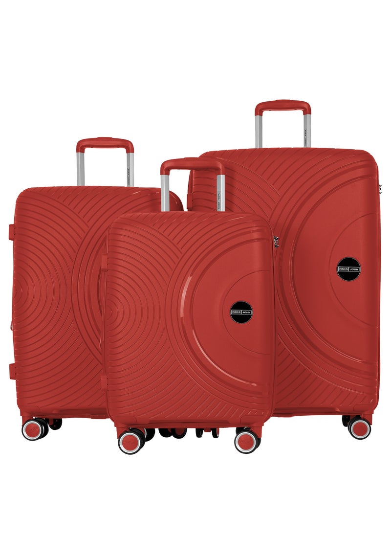 Orbit Polypropylene 3 Pcs Trolley Set- Solar Red