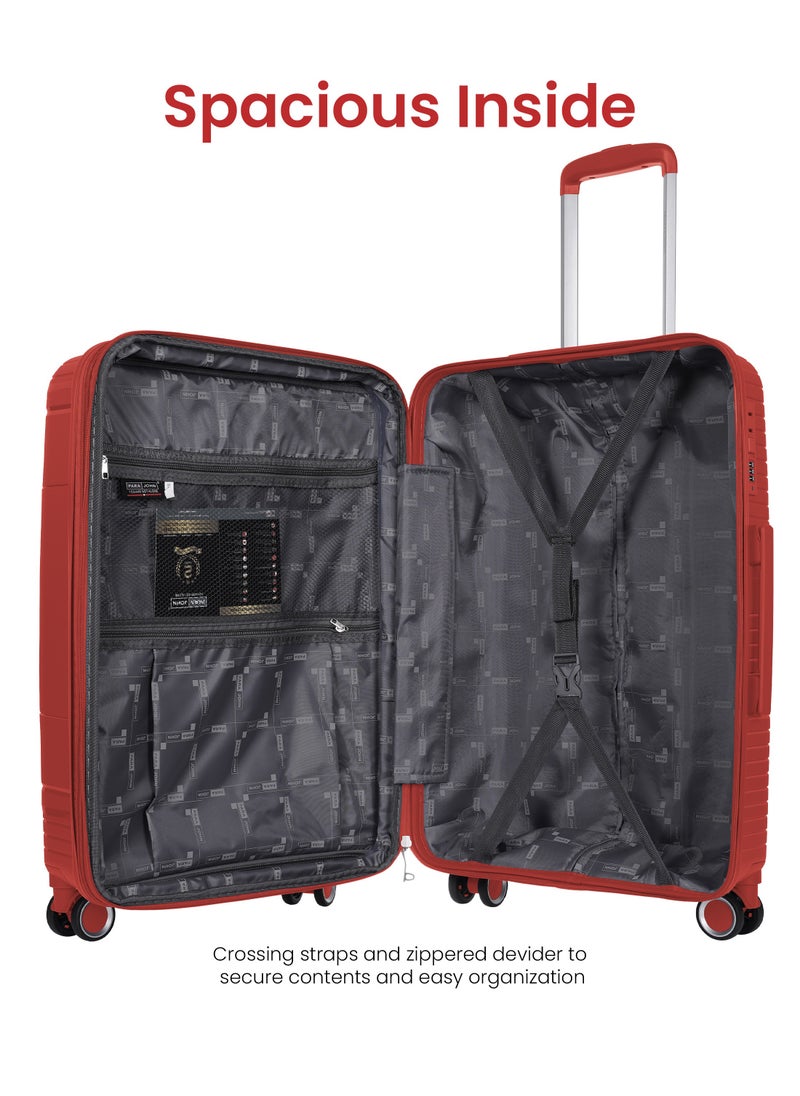 Orbit Polypropylene 3 Pcs Trolley Set- Solar Red