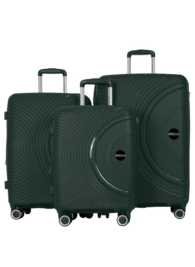 Orbit Polypropylene 3 Pcs Trolley Set- Dark Green