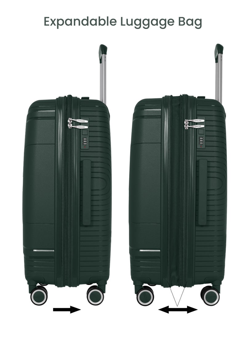 Orbit Polypropylene 3 Pcs Trolley Set- Dark Green