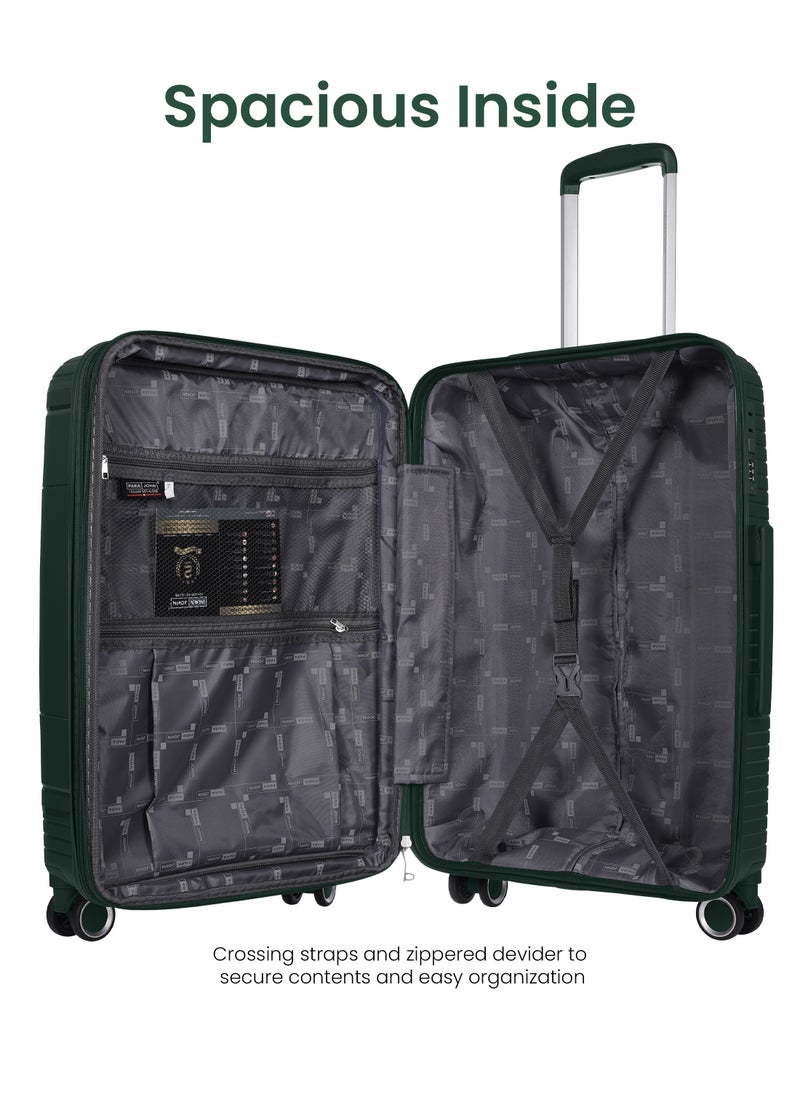 Orbit Polypropylene 3 Pcs Trolley Set- Dark Green