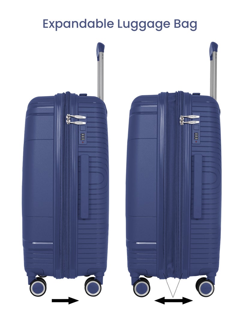 Orbit Polypropylene 3 Pcs Trolley Set- Navy