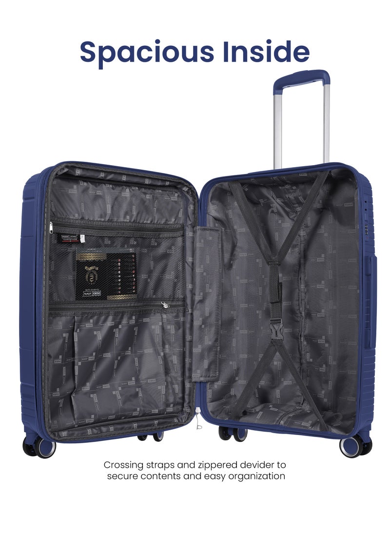 Orbit Polypropylene 3 Pcs Trolley Set- Navy