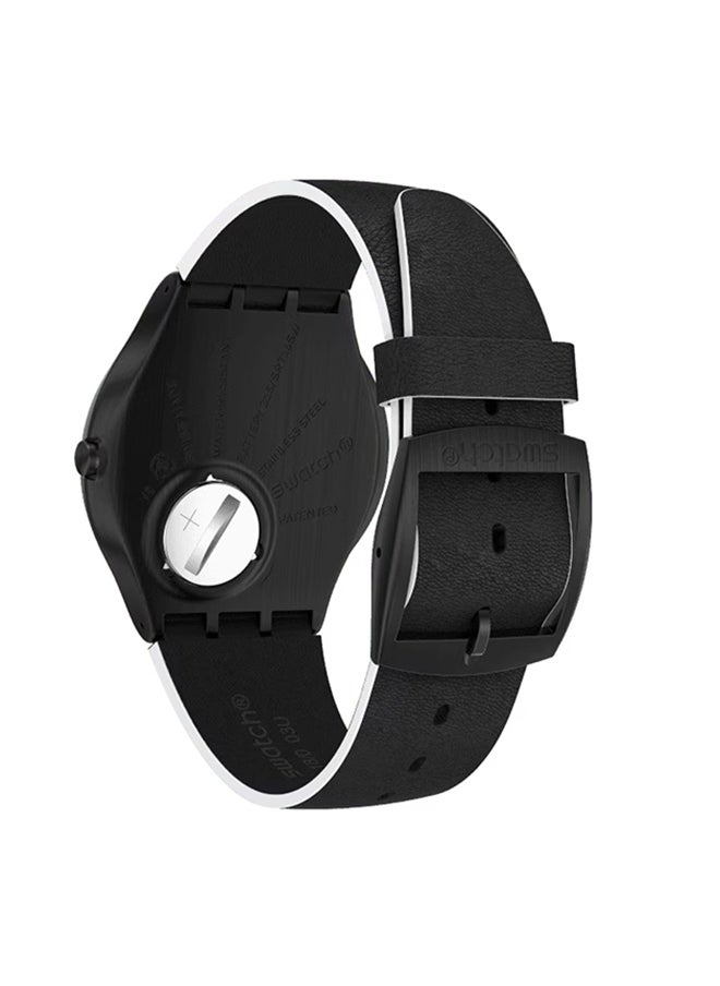 Unisex Watch Stainless Steel Leather Quartz WHITE SIDE