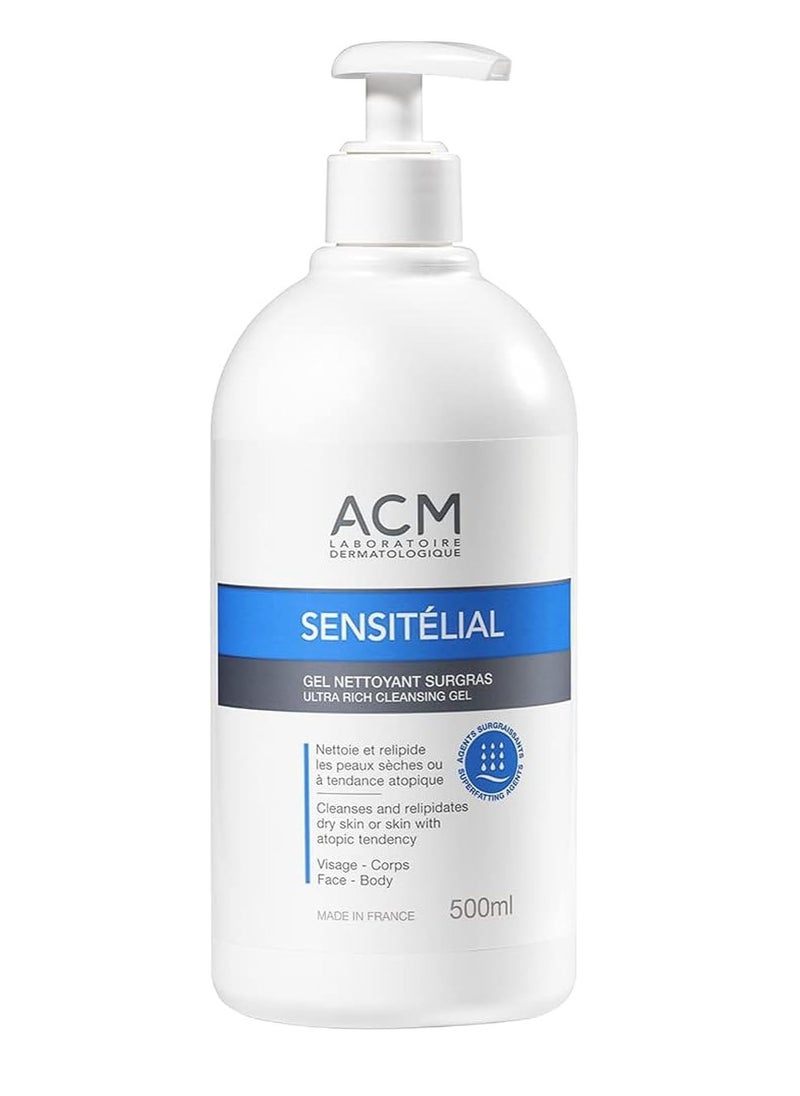 Sensitelial Ultra Rich Cleansing Gel Cleanse and Relipidates Dry Skin and Skin with Atopic Tendency 500ml