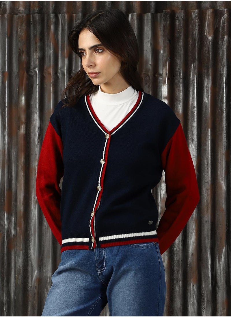 Women's Multicoloured 100% Acrylic Solid Sweater