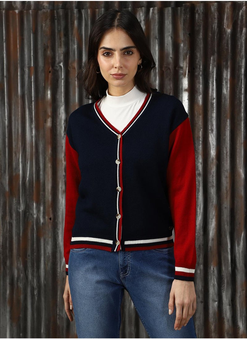 Women's Multicoloured 100% Acrylic Solid Sweater