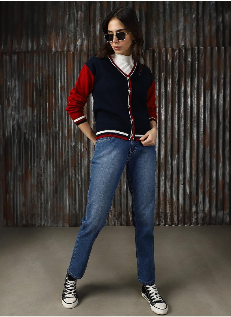 Women's Multicoloured 100% Acrylic Solid Sweater