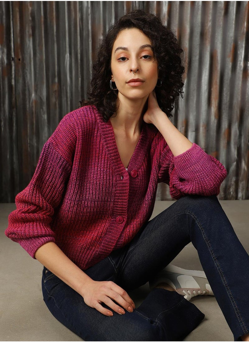 Women's Multicoloured 100% Acrylic Solid Regular Fit Sweater