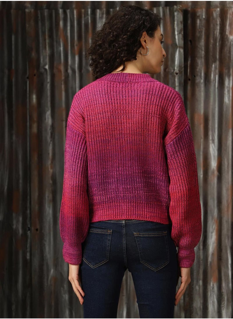 Women's Multicoloured 100% Acrylic Solid Regular Fit Sweater