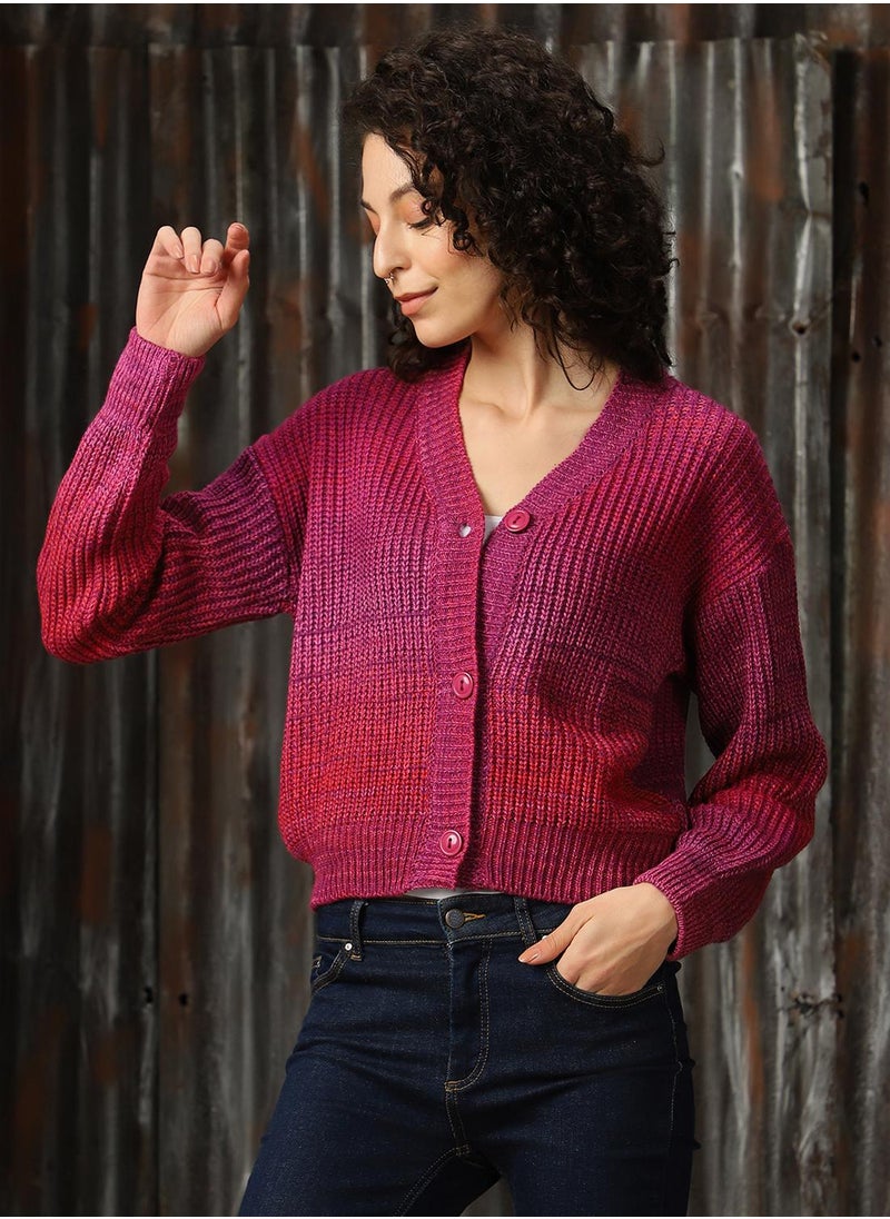 Women's Multicoloured 100% Acrylic Solid Regular Fit Sweater