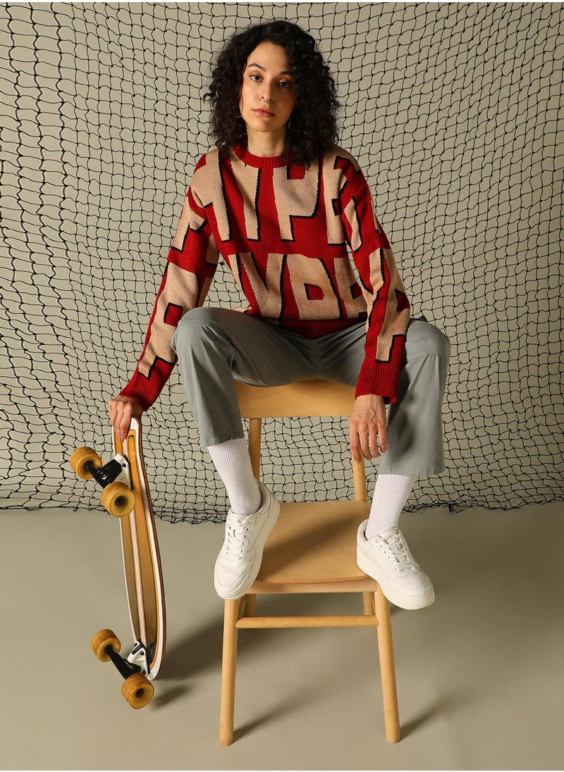 Women's Multicoloured 100% Acrylic Solid Regular Fit Sweater