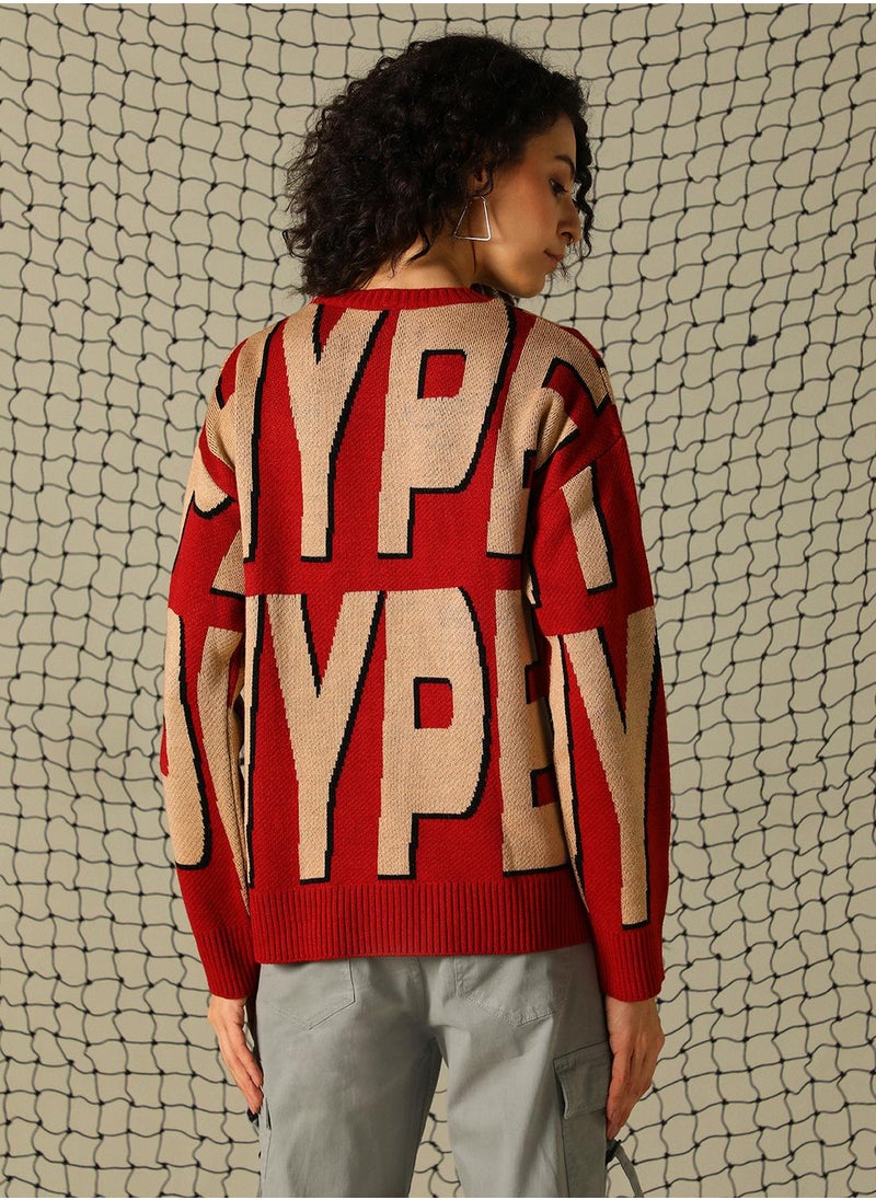 Women's Multicoloured 100% Acrylic Solid Regular Fit Sweater