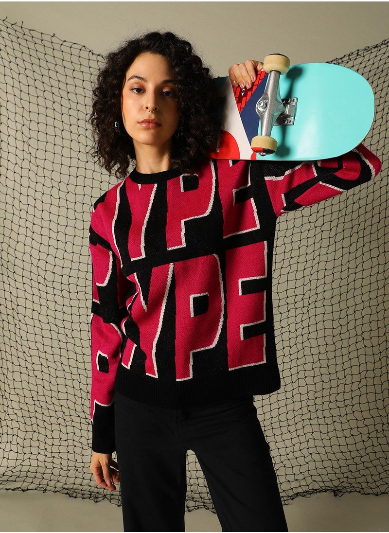 Women's Multicoloured 100% Acrylic Solid Regular Fit Sweater