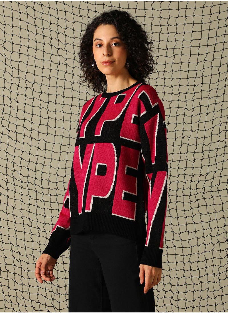 Women's Multicoloured 100% Acrylic Solid Regular Fit Sweater