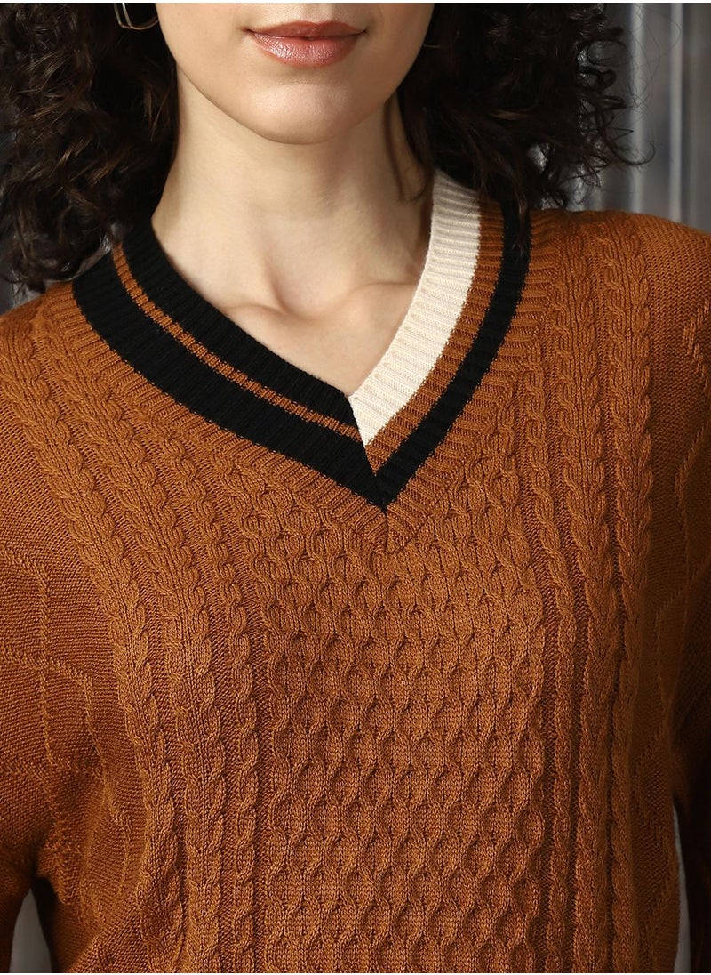 Women's Multicoloured 100% Acrylic Solid Regular Fit Sweater